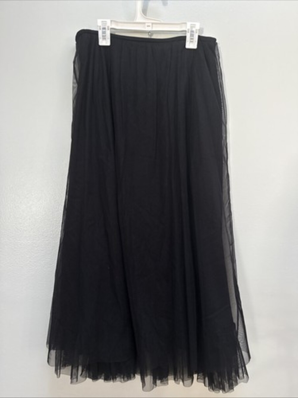 Laundry by Shelli Segal Black Sheer Maxi Skirt 8 A-Line Gothic Whimsy Witchy